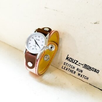 【送料無料】毎日つけていたくなる時計「ステッチラン 腕時計」受注生産（SRW-WYB-RS）Ⅱの画像