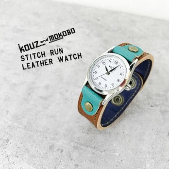 ▲STITCH 大人カジュアルチョコミント「ステッチラン 腕時計」男女兼用（SRW-BNT-OA）の画像