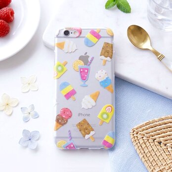 iPhoneクリアケース【アイスクリーム】