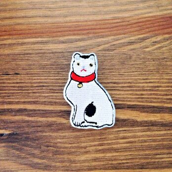 刺繍ブローチ　「鞠子の猫」の画像