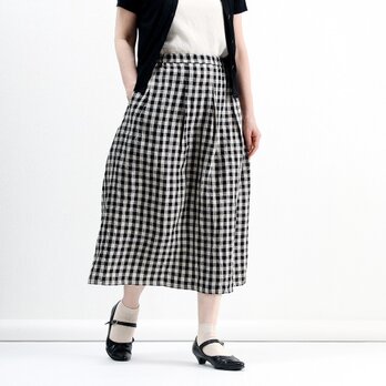 リネンギンガムギャザースカート#146