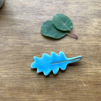 葉っぱの箸置き：ターコイズブルーの画像