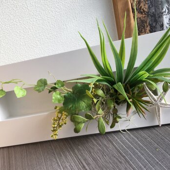 スターフィッシュのフレームインテリア【造花】壁掛け観葉植物