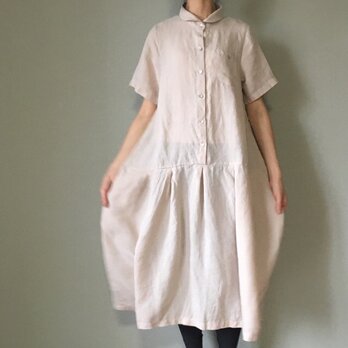 爽やかリネンワンピース(ベージュ)