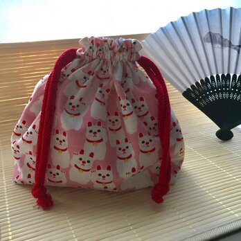 【開運】招き猫のハッピー巾着袋の画像