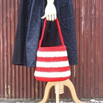 裂き編みバッグ（ワンハンドル、バケツ型）の画像