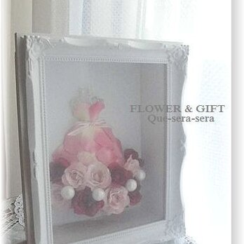 NO127　アーティフィシャルフラワー　ギフト　ミニドレス　ウェディングドレス（ピンク）　結婚式　受付　誕生日　送料無料の画像