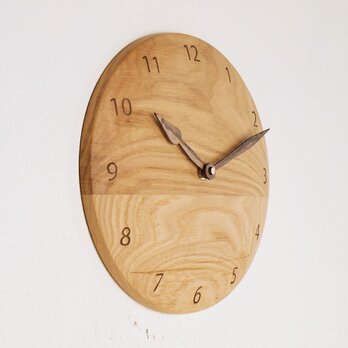木製 掛け時計 丸 栗材6の画像