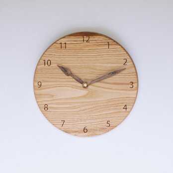 木製 掛け時計 丸型 栗材16の画像