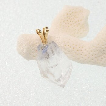 デュモルチェライトインクォーツ原石ペンダント　ｋ10　2