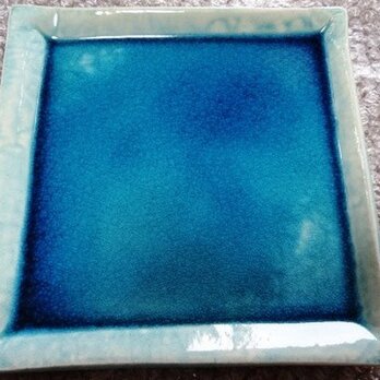 トルコ青釉　角皿　ＴＢ４の画像
