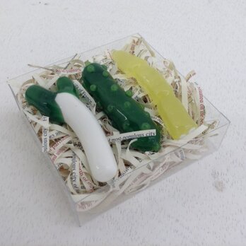 加賀野菜 ガラス箸置き3個セット(Aタイプ)の画像