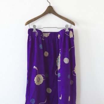 シンプルギャザースカート　紫の画像