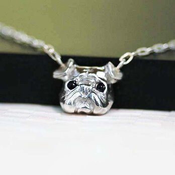 小さなパグ顔ペンダント【送料無料】犬　わんこ　シルバー製　銀の画像
