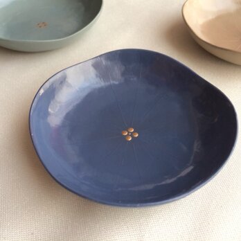 華の豆皿 (群青の紫陽花) 乾漆の画像