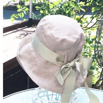 亜麻色 リネン 帽子  50〜65cmの画像