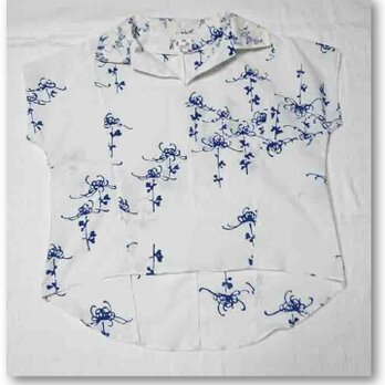30Ｂレトロ可愛い浴衣プルオーバーシャツ（菊）の画像