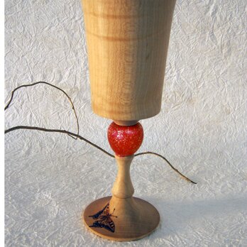 木製ワイングラス　Vite赤の画像