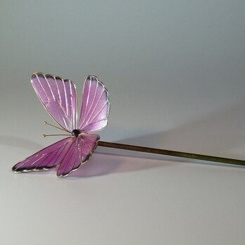 蝶の簪(ピンク)　一本ざしの画像