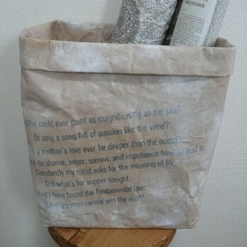 米袋のストックバッグ・英字ホワイト・長方形の画像