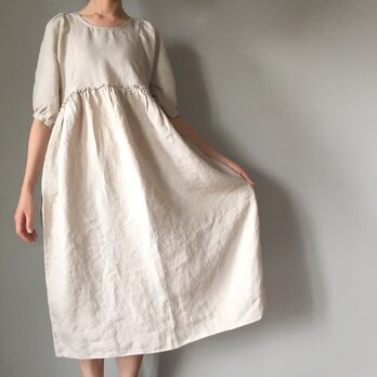 ラブリーリネンワンピース(クリームベージュ)
