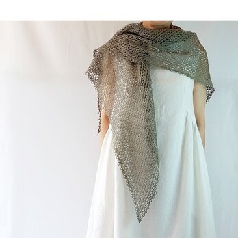 リネンの三角ストールーオリーブ