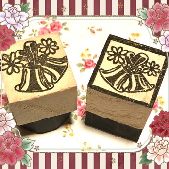 ♪楽器はんこ〓【ハンドベル】3㎝四方の画像