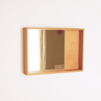 木製 箱鏡 桜材11 ミラーの画像