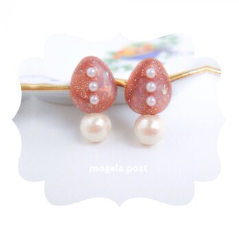 【14kgf】rose opal drop♡コットンパールの耳飾りの画像