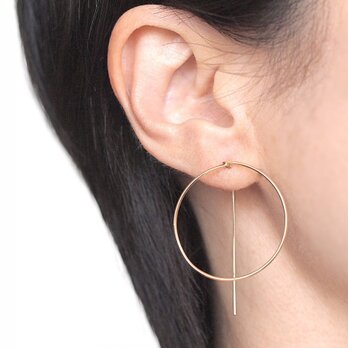 14KGF Square Wire Earrings / Circleの画像
