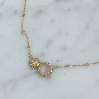 moonlight necklace K18 (ﾛｰｽﾞｸｫｰﾂ)【FN157】の画像