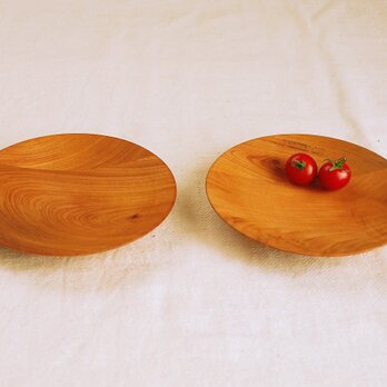 木のお皿・器　欅（ケヤキ）材1　2皿セットの画像