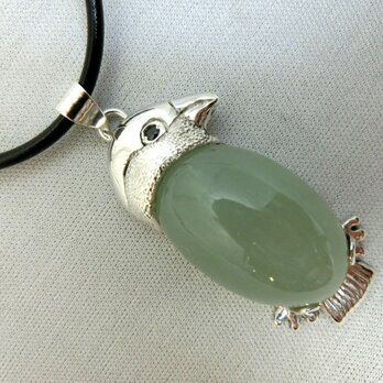 ミルキーアクアの文鳥ペンダント
