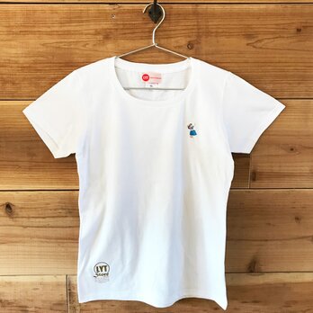 フラ 刺繍 クルーネックTシャツの画像