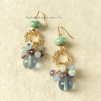 Pierces or Earrings　フローライト（P0757）の画像