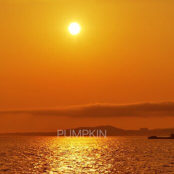 朱に染まる　　　PH-A4-01   写真　夕日　タンカー　船　　　の画像