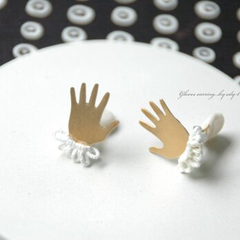 gloves earring／whiteの画像