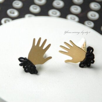 gloves earring／blackの画像