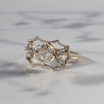 4 petal flower ring Ⅱ[R070K10YG]の画像