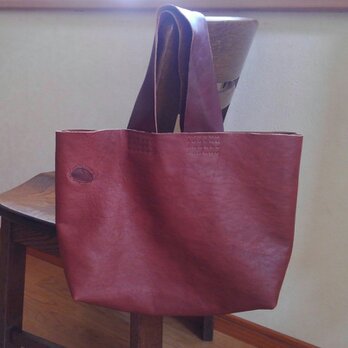 simple tote　ブラウン✗ブラウン　牛革の画像