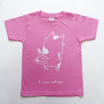 キッズTシャツ「しっぽは振らない」ピンクの画像