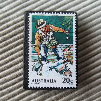 アップサイクル　オーストラリア　切手ブローチ 2652の画像