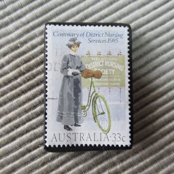 アップサイクル　オーストラリア　切手ブローチ 2654の画像