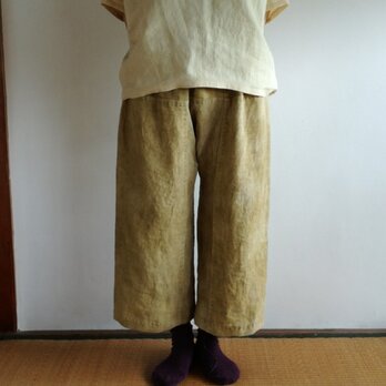 リネン100% ベンガラ染めパンツ