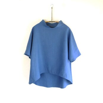 受注制作　linenのプルオーバー　blue