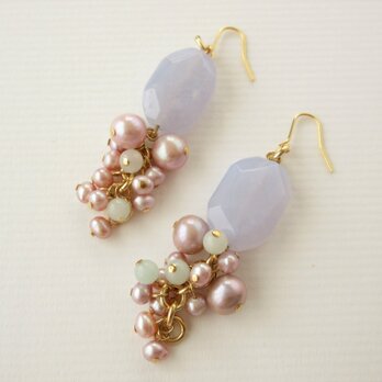 SALE  Pierces or Earrings　ブルーレース（P0761）の画像