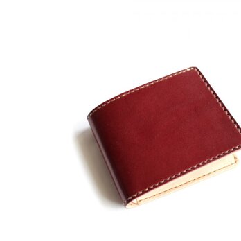 【受注生産品】二つ折り財布 ～栃木アニリンバーガンディ×栃木サドル～の画像