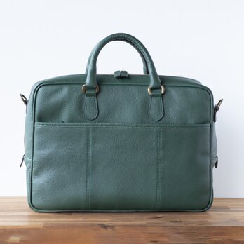 姫路レザー　ビジネスバッグ　ブリーフケース　グリーン　緑　at-17ns
