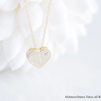 【14KGF】Necklace,Simple CZ Heartの画像