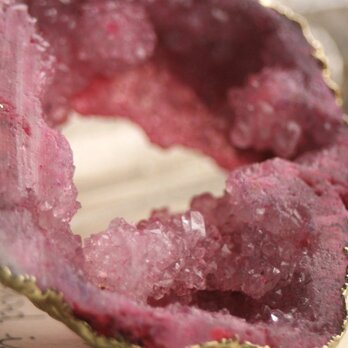 【1点もの】天然石ドゥルージー淡水パールネックレス ピンクの画像